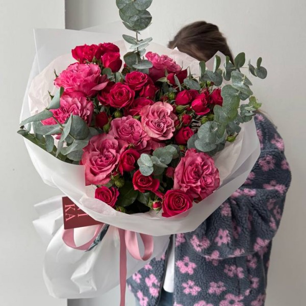                                                                                                                                                                             Букет с пионовидной розой "Кантри Блюз"