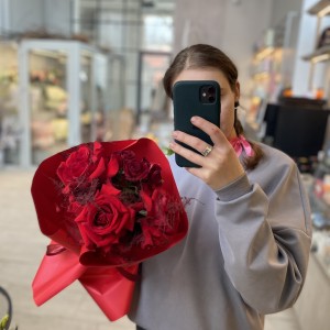 Букет Красный Роза//Куст