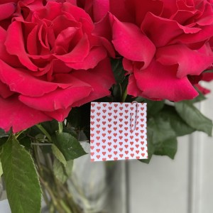 Карточка для букета Сердца