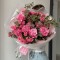                                                                                          Букет из пионовидных роз с эвкалиптом